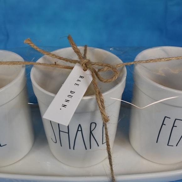 Rae Dunn "GIVE SHARE FEAST" Utensil holders - Picture 2 of 4